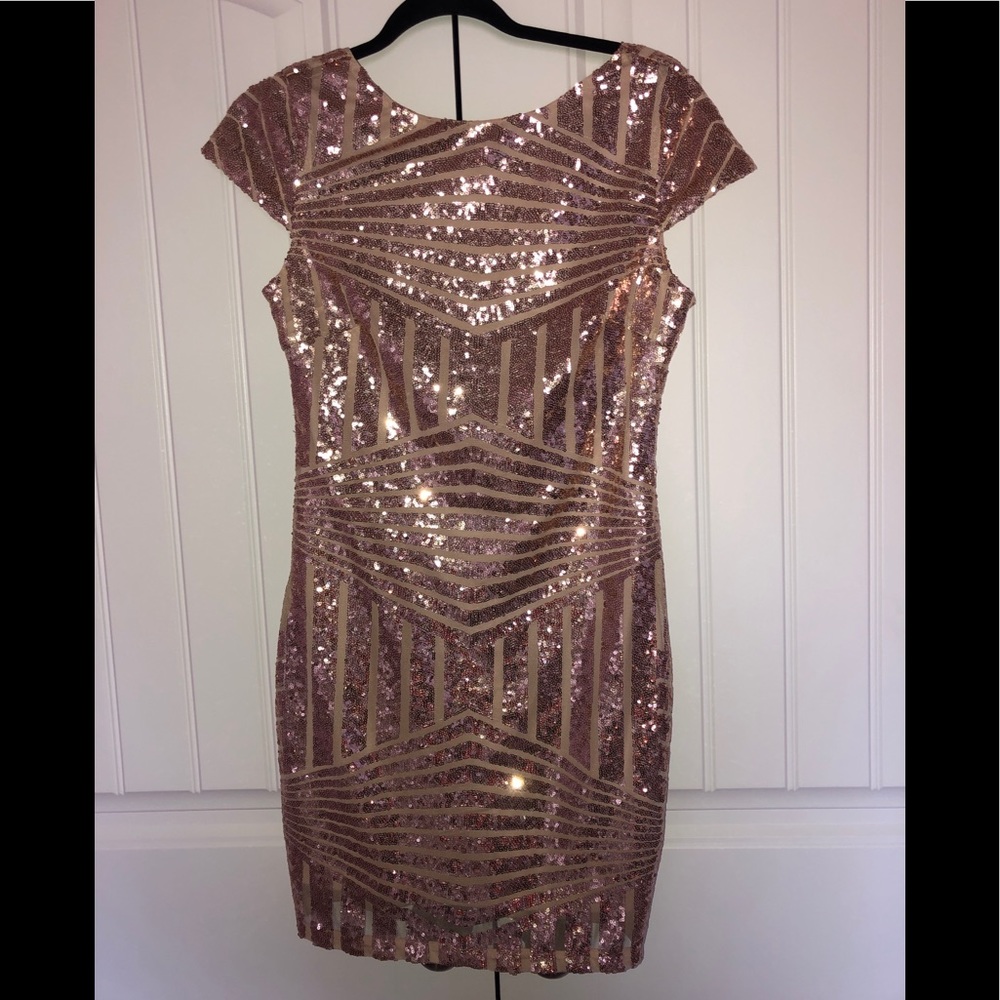 Gold Sequin Party Dress